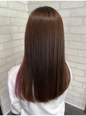 フォギーベージュ×インナーピンク/インナーカラー/ダブルカラー