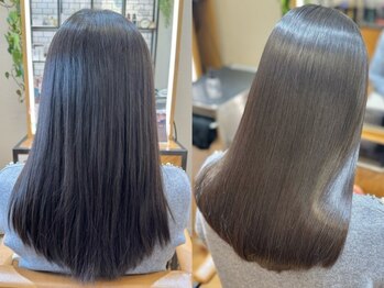 エレメンツ(ELEMENTS)の写真/【表参道駅徒歩2分】SNSでも人気の《艶出し縮毛矯正》と《髪質改善ストカール》で気になる髪質悩みを改善♪