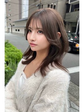 ランズ(LANDS) ベージュカラーくびれヘアレイヤーカット 【韓国ヘア 梅田】