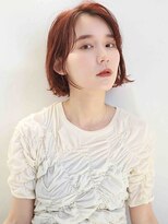 ヘアリゾート粋 トゥジュ 池袋東口店(tujuh)&nbsp;ショートボブ/耳掛け/透明感カラー/アプリコットブラウン