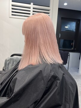 ピンク/ケアブリーチ/ダブルカラー/ハイトーン/ボブ