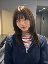 ジアン テラス(GIEN TERRASSE)&nbsp;シャギーレイヤー/オリーブカラー/顔周りレイヤー