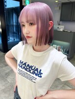 ノエ シンサイバシ(Noe Shinsaibashi)&nbsp;【LIRA】ラベンダーボブ デザインカラー ダブルカラー ブリーチ