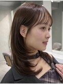 横顔まで盛れる♪柔らかレイヤー×艶ブラウン
