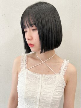メラク バイ コア(Merak by CoRe.gn) 似合わせ切りっぱなしボブブリーチなし艶透明感