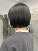 ミニボブ ブリーチなしカラー オリーブグレージュ