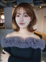 アルバム 池袋(ALBUM)&nbsp;ボブミディアムレイヤーブラウン韓国レディース_F1438