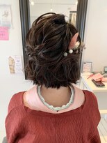 フェリーチェ(Felice)&nbsp;着物ヘア　小顔ショートアレンジ　ハーフアップ　結婚式　二次会