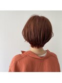丸みショート×オレンジベージュ