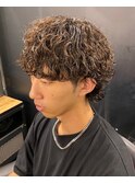 1236波巻きツイストスパイラルパーマ刈り上げフェードバーバー