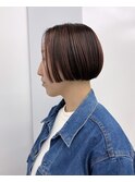 ミニボブ×ハイライト×ベイビーピンク