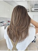 ハイライトショートヘアダブルカラーレイヤーカットオージュア
