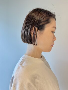 グーム(goom.) 20代30代ミニボブココアブラウン小顔美肌ストレート丸み