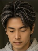 メンズハイライトバレイヤージュメッシュ