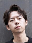 原宿ルーズパーマオールバックセンターパート大人色気ヘア30代