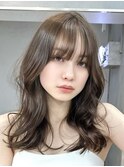 ミディアムヘアくびれミディアムレイヤー20代ヘア