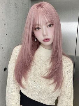 ランテルディ 渋谷(LANTERDIT) 【LANTERDIT Risa】ピンクベージュ レイヤーカット 前髪カット