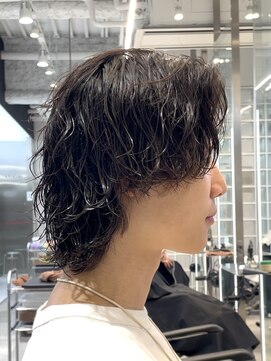 フィフスパーク(fifth PARK) 渋谷サーフカールメンズボブウルフカット波巻きスパイラルパーマ