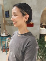 ハウ 心斎橋(how)&nbsp;30代40代50代白髪ぼかしハイライトインナーカラー大人ミニボブ