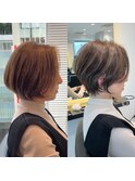 30代40代50代ハイライト銀座白髪ぼかし前下がりくびれショートE