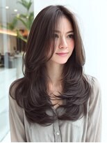 ダル 渋谷/表参道(DAL.)&nbsp;顔周りカットハッシュカットダークブラウンワンホンレイヤー韓国