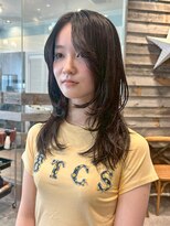 ルチア ヘア ステラ 京都店(Lucia hair stella)&nbsp;ミディアムレイヤー顔周りレイヤーブラウン韓国ヘア京都河原町