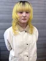 ロックス バイ マグ 松本(rocks BY MAG)&nbsp;ブリーチハイトーンイエローカラーレイヤーハッシュカット個性派