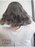 ネイビーブルー×シースルーハイライト