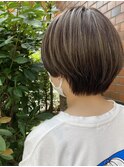 ショート×ハイライト/曳舟ダブルカラー髪質改善白髪ぼかし