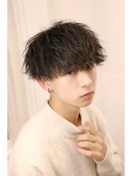 ネイビー(NAVY) フェザーツイスト　無造作　マッシュ　ツイスト