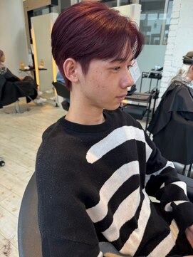 メンズ/韓国ショート/レッドブラウン