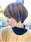 30代40代大人女性/前髪ありショートボブ/ショートヘア/髪質改善