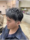 メンズプポイントパーマ