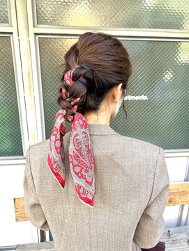 ワン エイティー ディグリース 恵比寿(180°One Eighty Degrees.) scarf hair arrangement