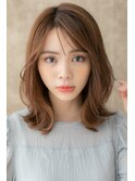 大人かわいいウェーブミディアムウルフカット312X上尾20代30代