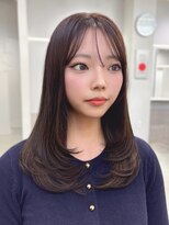 ロイオブジゼル(roi of GiseL)&nbsp;セミロング　レイヤーカット　顔周り　ブラウンカラー　20代30代