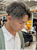 かき上げ縦落ちツイスパホワイトハイライト