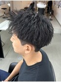 メンズショート　ソフトツイストパーマ