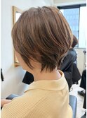 白髪ぼかしくびれショート　ナチュラルベージュ30代40代50代