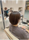 bob×ベージュカラー×ハイライト