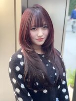 ニューヨークニューヨーク 梅田茶屋町店(NYNY)&nbsp;ハッシュカット　韓国レイヤー　ブリーチなし　ワインレッド