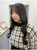 顔周りカット/透け感ブラック