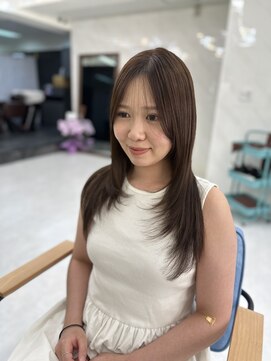 エミン(emyn) 春のイメチェン/前髪/顔まわりカット/ピンクベージュ/髪質改善