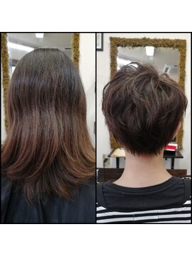 フィリア 台原店(Filea) 【BeforeAfterばっさりショート】スガワラ担当