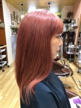 ヘアーフェロー HAIR fellow ブリーチ＆ダブルカラー ピンク