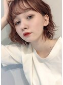 【Ankh】モーブピンクベージュ×エアリーくびれショート#ボブ