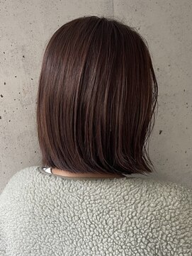 ガーデン タチカワ(garden tachikawa) ブリーチハイライト×ピンクベージュ×ロブ