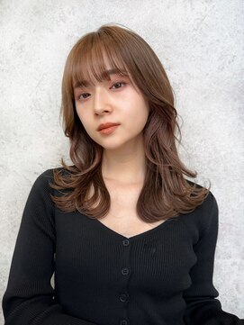 ジョエミバイアンアミ(joemi by Un ami) Unami　韓国くびれミディアムシースルーバング　髪質改善カラー