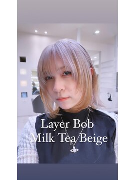 マージュ ギンザ(marju GINZA) レイヤーボブ　ミルクティーベージュ