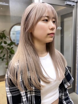 サンク 原宿 表参道(cinq) ミルクティーベージュダブルカラーインナーカラーケアブリーチ